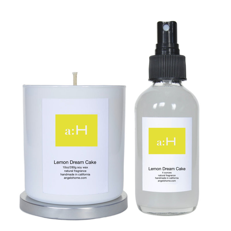 A: H Lemon Dream Cake Bougie parfumée avec support en verre