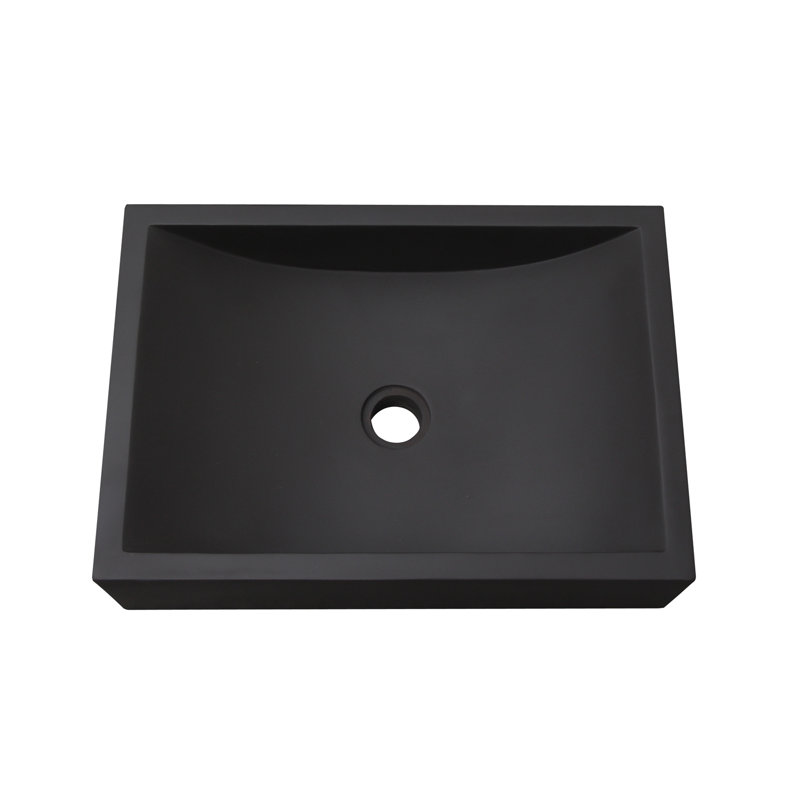 Barclay Eldon 13.875'' Concrete Rectangular Bathroom Sink, Gray