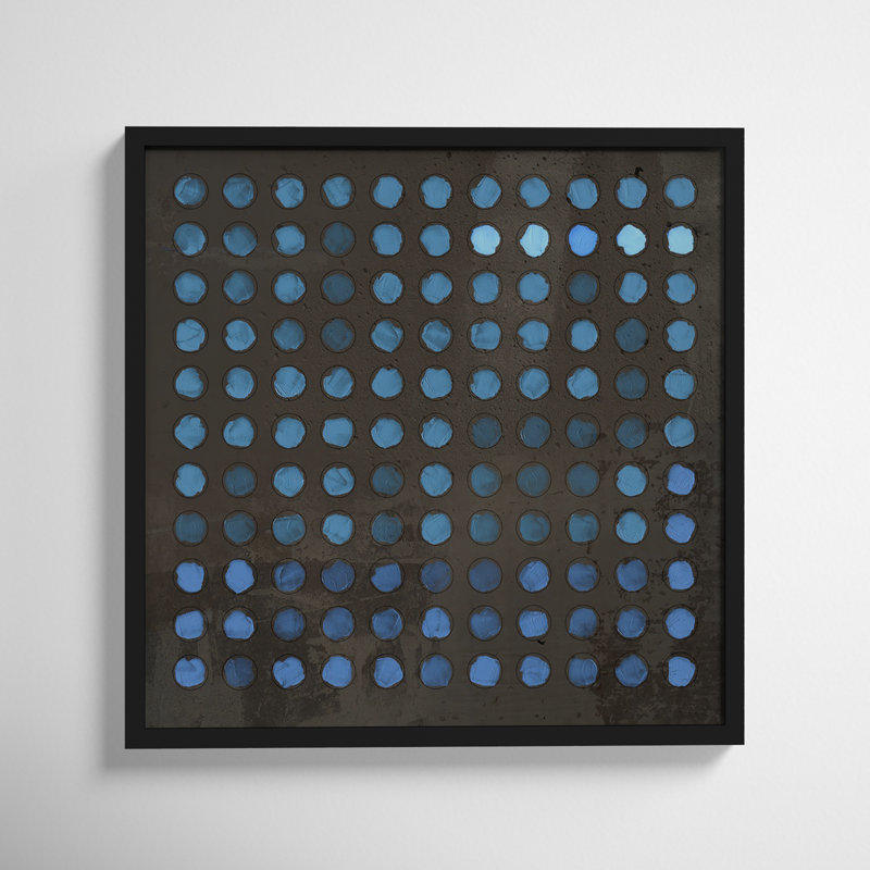 Squared Circles 5 by Jacques Pilon, 24" H x 24" W x 1.25" D, Black