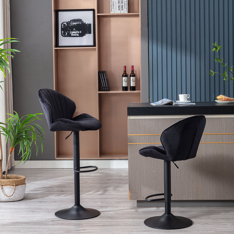Ensemble de 2 tabourets de bar réglables avec dossier