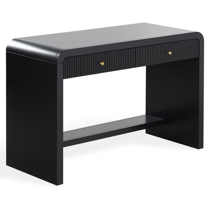 Liabella 2 Drawer Curved Desk, Black