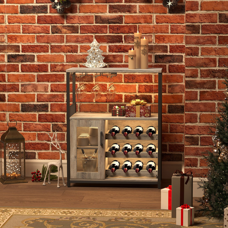 Wine Bottle Rack, Grey/Black