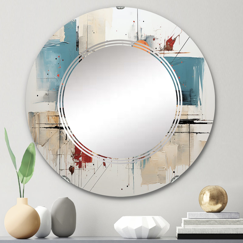 Poltier - Miroir mural moderne rond, 24 po x 24 po