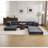 Compression Mahjong Sofa, Convertible Floor Sofa Bed, DIY Boneless Modular Sectional, No Assembly, Circle Fleece Fabric, Oversized 3 Seater With 3 Pillows-780594331
