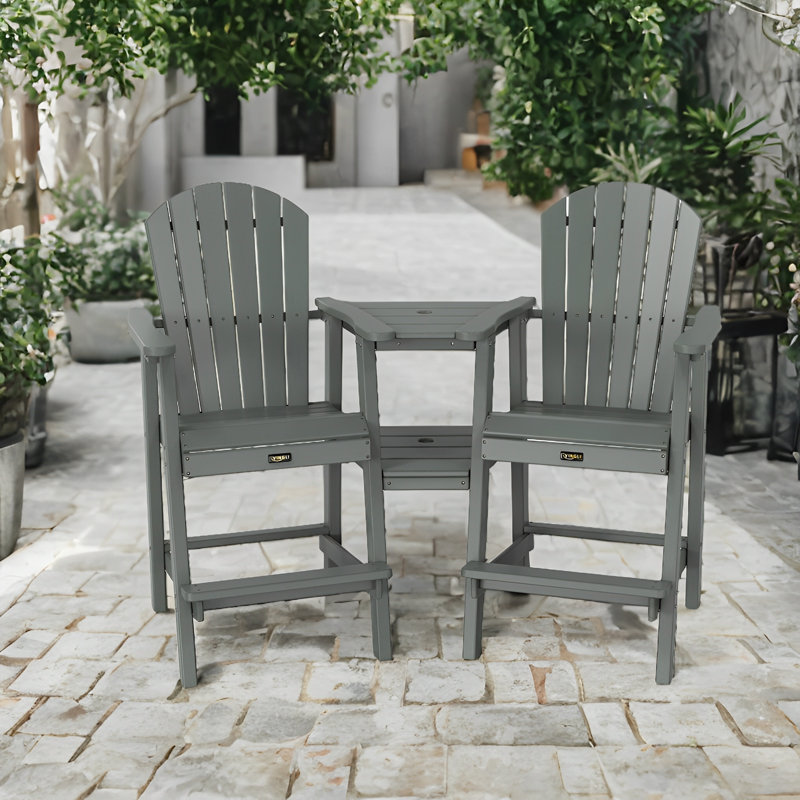 Tabouret de bar d'extérieur 28,3 po Cayse, Gris