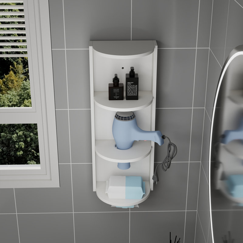 Wall Mounted Required Bathroom Shelves, White