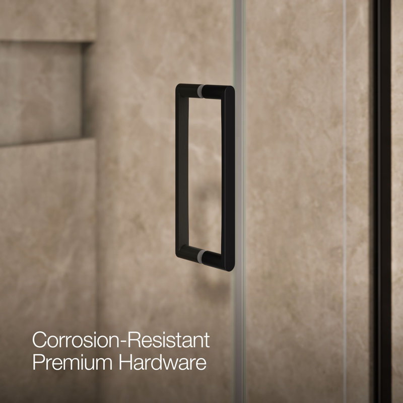 Composed 4646-3/4-In W X 71-1/2-In H Frameless Pivot Shower Door With 3/8-In Crystal Clear Glass And Back-To-Back Vertical Door Pulls