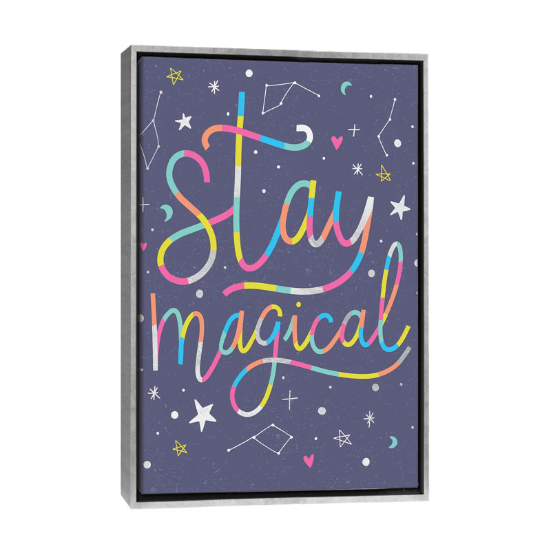 «Make Magic II» par Caroline Alfreds - impression d'art graphique, H 60 po x l 40po x P 1,5 po, Toile avec cadre argenté