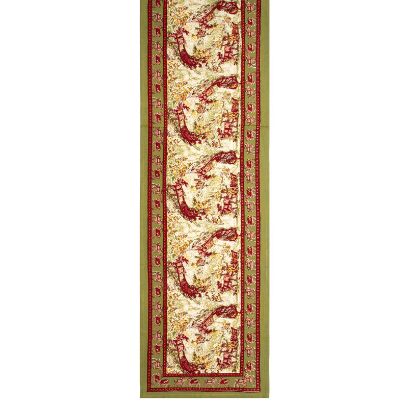 Tapis de couloir Lenesha - rouge / vert - 16 po, Rectangle 72 po