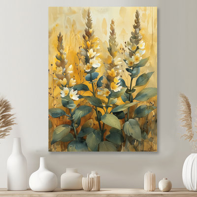  «White Green Whispers Of Love Wildflowers - Art mural fleurs sauvages»