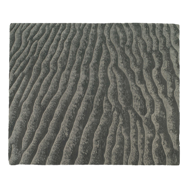 Dunes Wool Abstract Area Rug in Gray/Neutral, Rectangle 2' x 3'