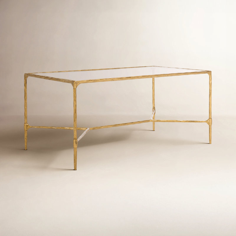 Terenna Metal And Glass Coffee Table, Brass