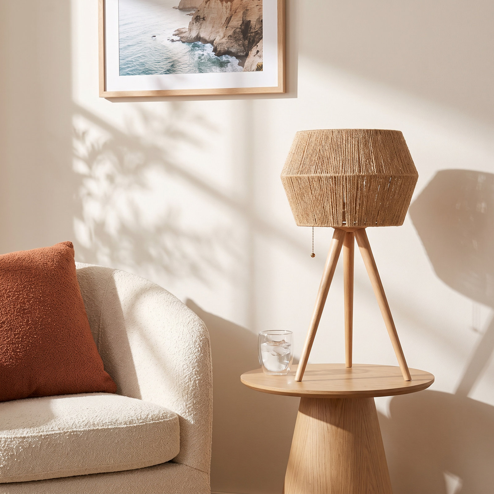 Isona Metal Tripod Lamp, Natural