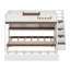 Lit superposé multifonctionnel avec lit gigogne caché, escalier escamotable, tablettes de présentation et éclairage DEL-1959448255