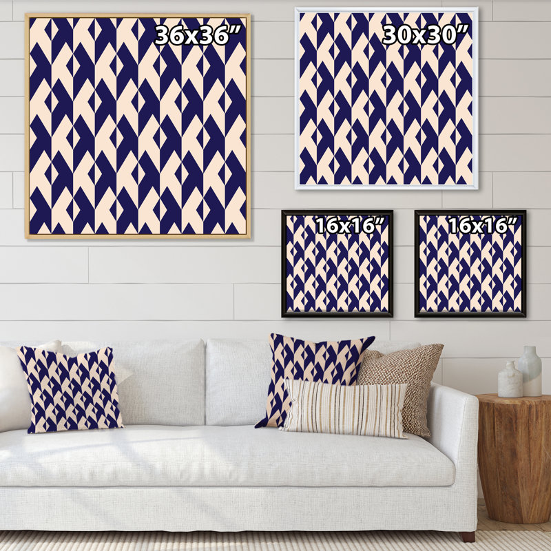 «Pink and Black Triangular Geometrics», reproduction d'art sur toile à motifs, H 36 po x l 36 po x P 1 po