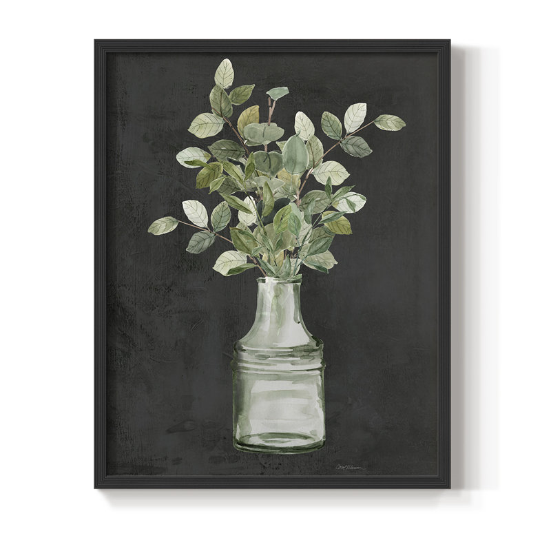 Artisanal Bouquet I, reproduction encadrée - bois massif, Noir, H 28 po x l 22 po