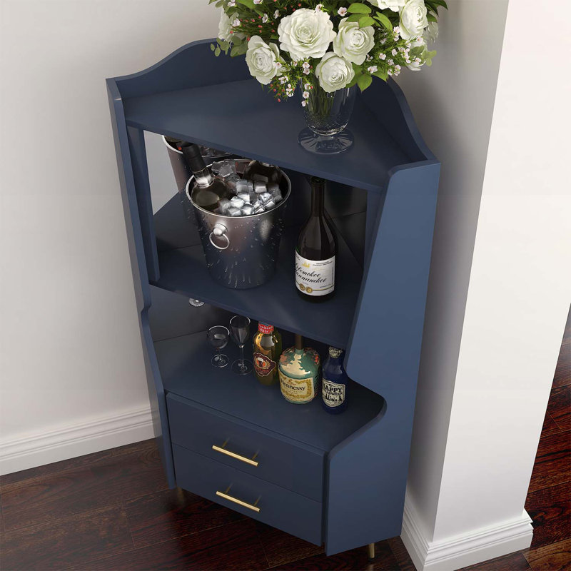 Buffet pour rangement polyvalent et présentation élégante, Bleu / doré