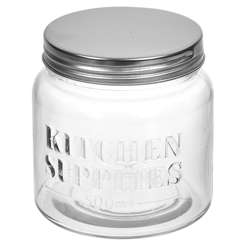 Glass Jar, 11cm H x 10cm W x 10cm D