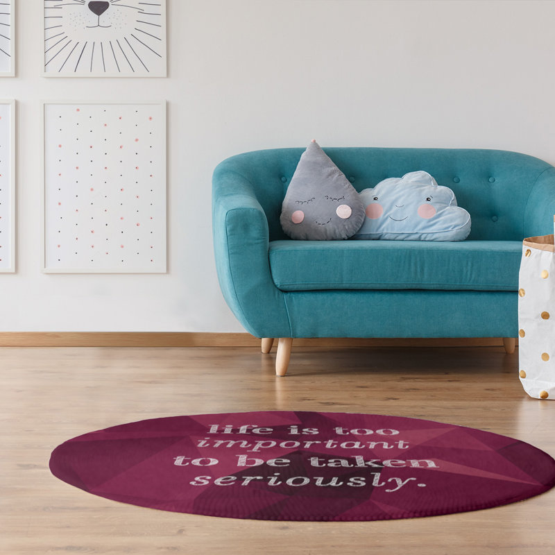 Tapis en poly-chenille en simili levity quoted, Rond 5 pi