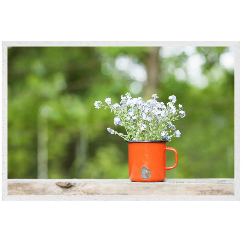 Ansted Forget Me Not Flowers - Single Picture Frame Print, 41cm H x 61cm W x 4cm D, White