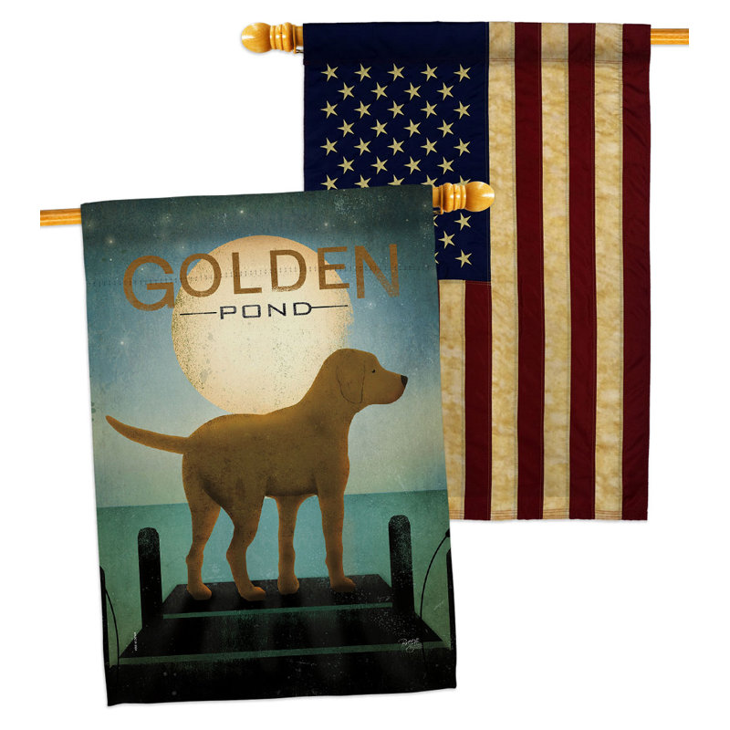 Drapeau de maison en polyester 40 x 28 po Pond