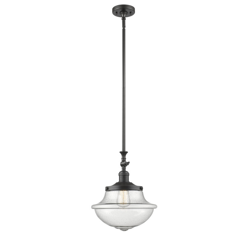 Luminaire suspendu simple à 1 lumière Grourke, Bronze huilé, Seedy, Yes