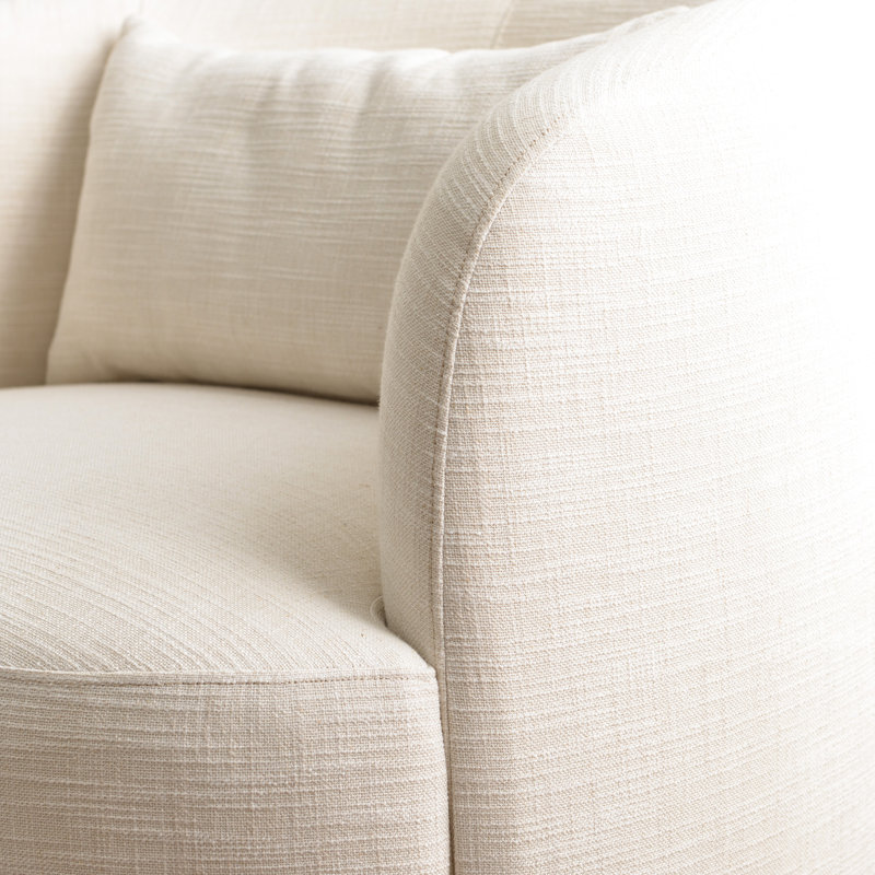 Fauteuil demi-tonneau pivotant l 34 po Jaydin, Ivoire ivoire