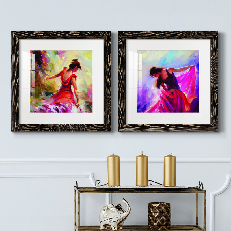 Danseuse - ensemble de 2 cadres photo, H 20 po x l 40 po x P 1,5 po, Cadre noir