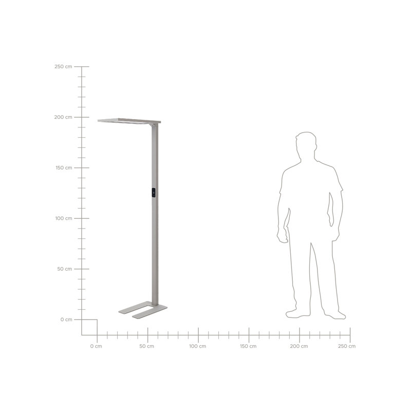 Burckhard 196cm LED Task Floor Lamp, Silver