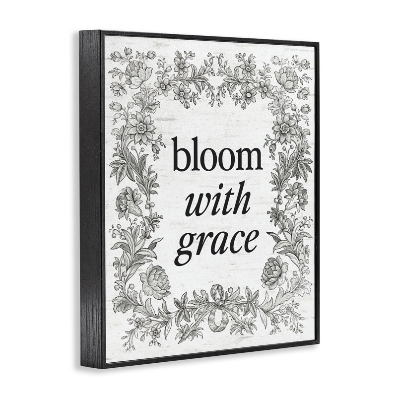 Giclée encadrée Bloom, avec bordure rétro, H 14 po x l 11 po, Giclée encadrée noir minuit