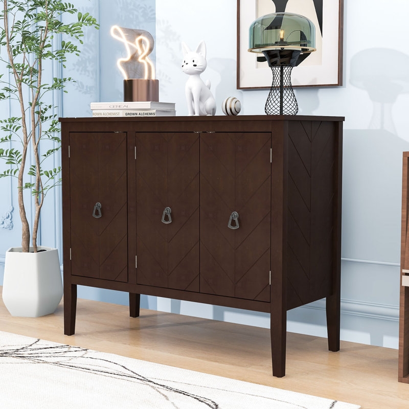 Sideboard Cabinet for Living Room, Brown, MDF