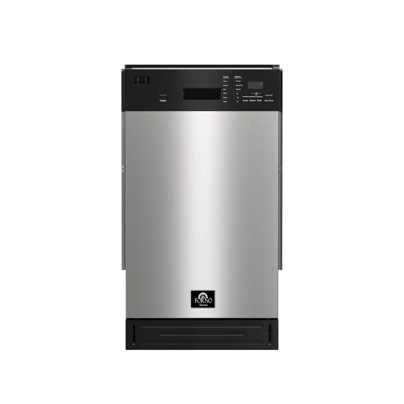 Lave-vaisselle blanc 18 po Polo, contrôle frontal, 8 couverts, certifié ENERGY STAR, 52 dBa, Acier inoxydable