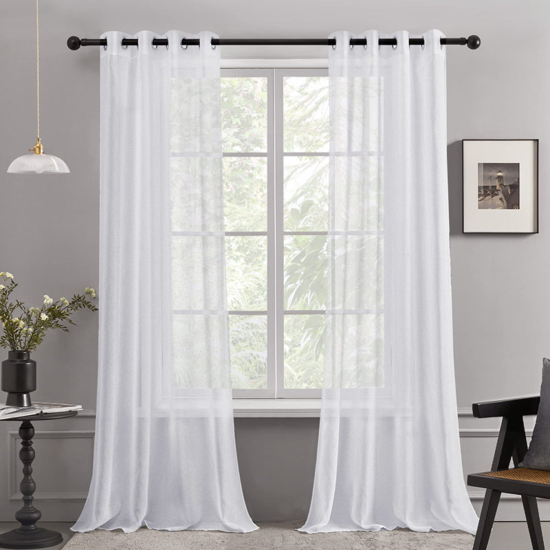Principio Semi Sheer Curtain Pair, 55cm Width x 175cm Drop