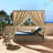Patio Wicker Adjustable Sun Bed With Curtain-2112919815