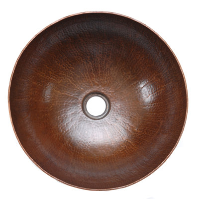 13" Small Round Vessel Hammered Copper Sink