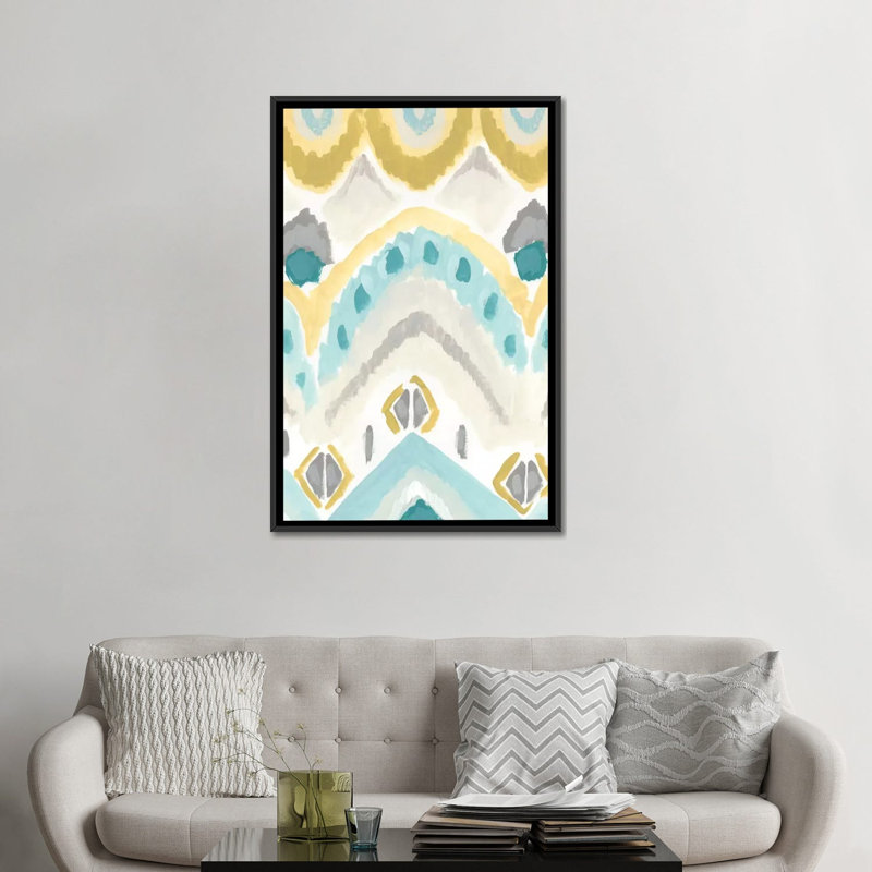" Textile Impression I " by June Erica Vess, 26" H x 18" W x 1.5" D, Black Framed Canvas, No Mat