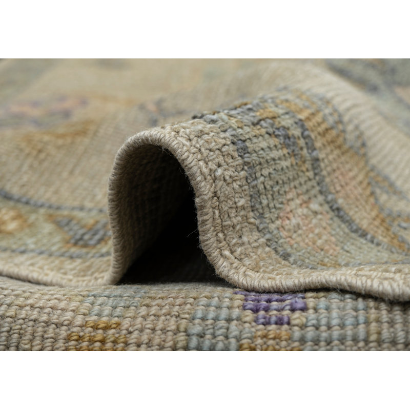 Tapis turc Oushak fait à la main 3 pi x 9 pi 6 po