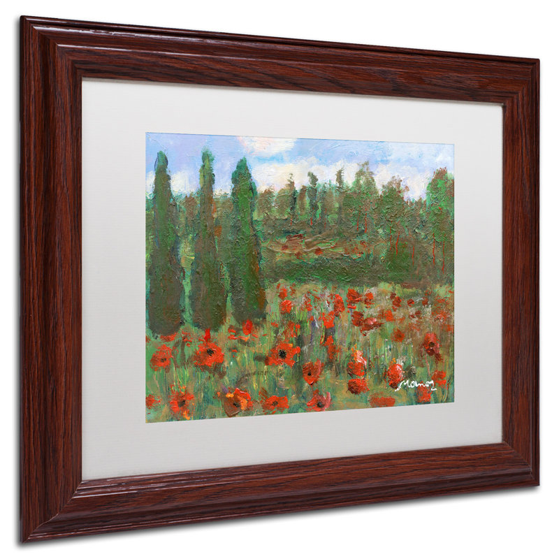 «Red Poppies in the Wood», reproduction d'art sur toile encadrée, H 11 po x l 14 po x P 0,5 po
