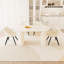 Ensemble de table de salle à manger en bois aggloméré 63 po et 63 po, 4 ensembles de chaises en métal noir, convenant à la cuisine et à la maison-311904719