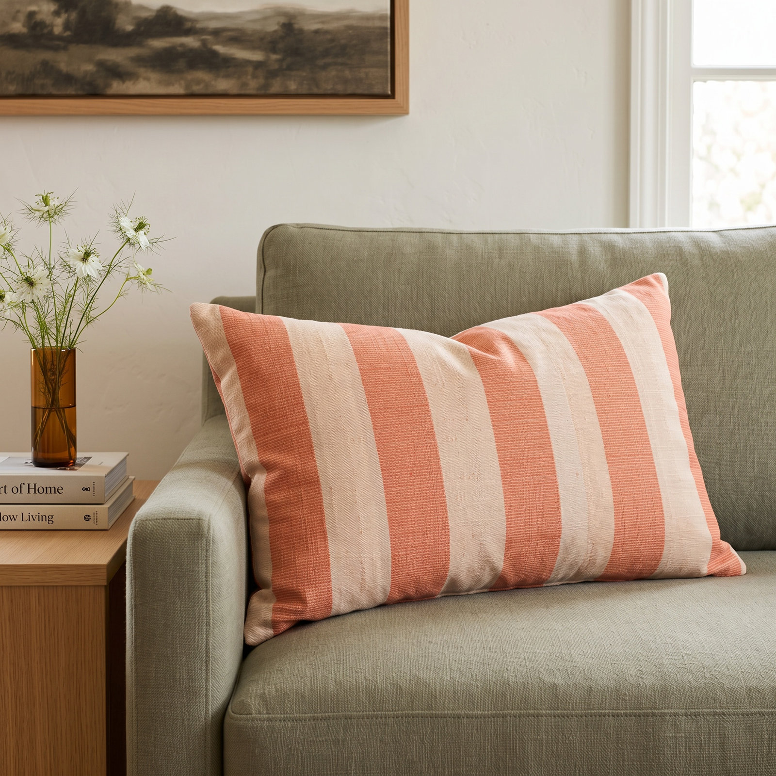 Lani 20" x 3" Sunbrella® Throw Pillow, Expressive Blush