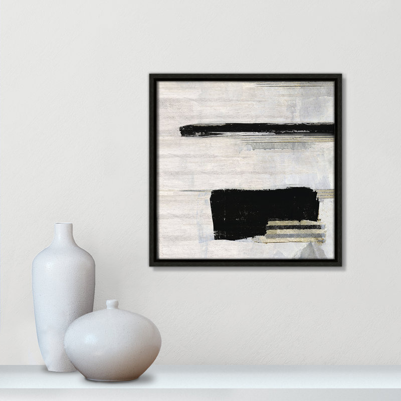 «La Bande II» par Sally Swatland, Cadre flottant espresso, H 13,5 po x l 13,5 po