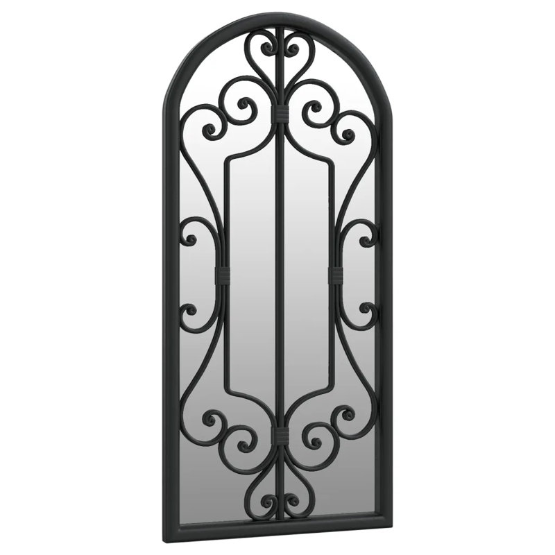 Abdul-Nafi Metal Flat Wall Mirror, 100cm H x 45cm W, Black