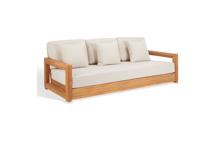 Joss & Main Melrose 76.55'" Teak Outdoor Patio Sofa