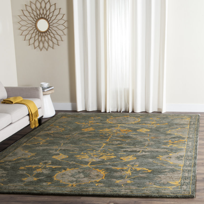 Rudra Hand Tufted Wool Oriental Rug, Rectangle 5' x 8'