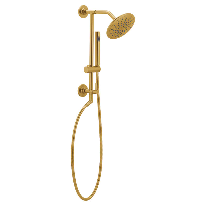 Annex Rail Slide Bar Shower Pipe, Brushed Gold