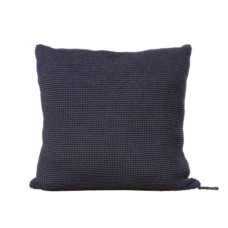 Turquoise Crocheted Toss Pillow 20"x20", Navy