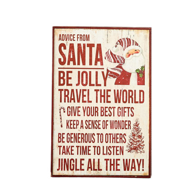 Enseigne en bois Santa advice