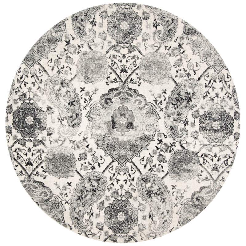 Tapis oriental crème/argenté Barefield, Round 10'