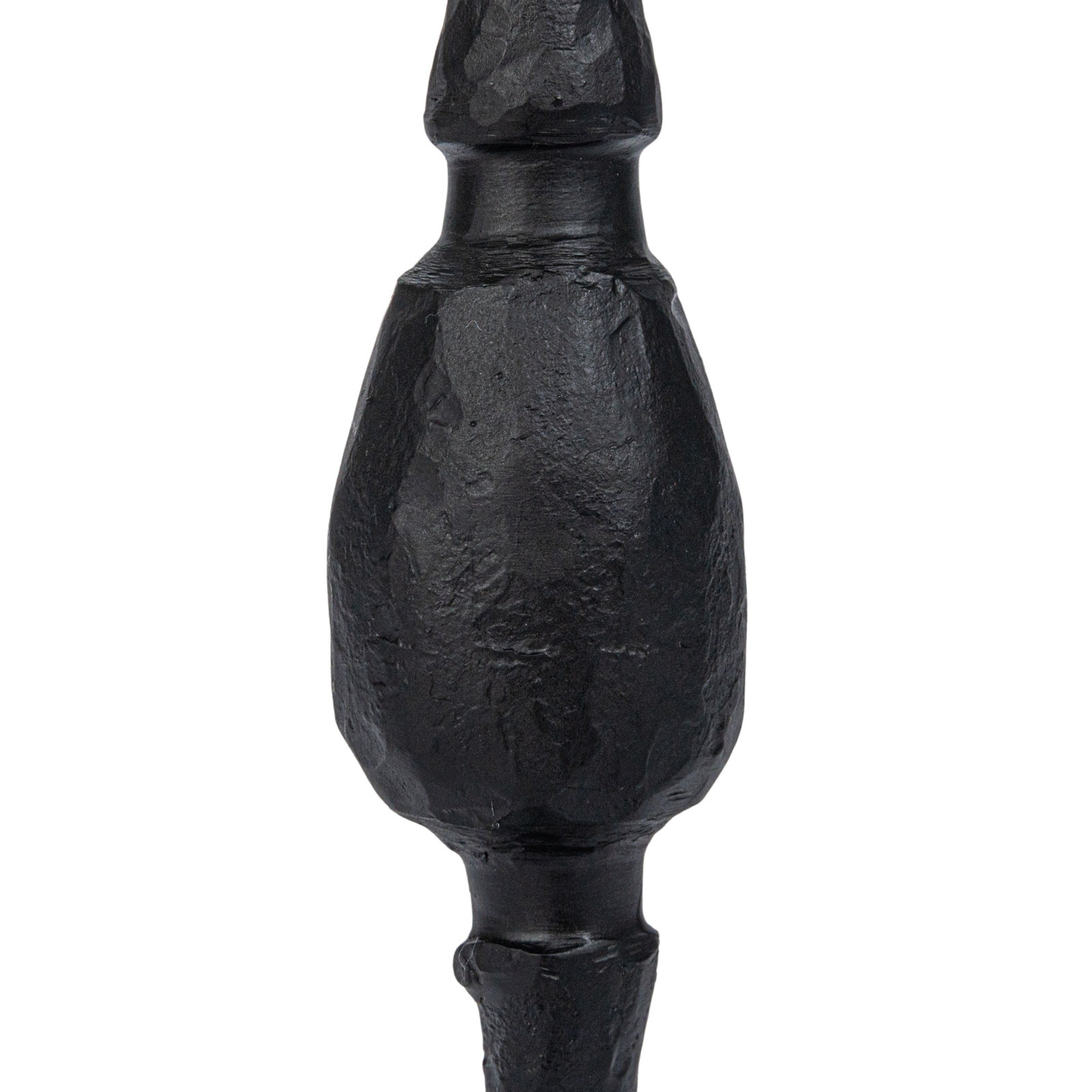 Tall Decorative Hand-Forged Metal Taper Holder, Black