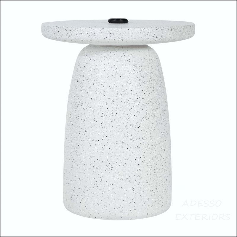 Table d'appoint MGO en marbre blanc avec base de parasol